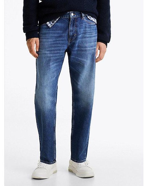 Tommy Hilfiger Tapered Leg Relaxed Jeans Mit Fade-Effekt in Blue für Herren