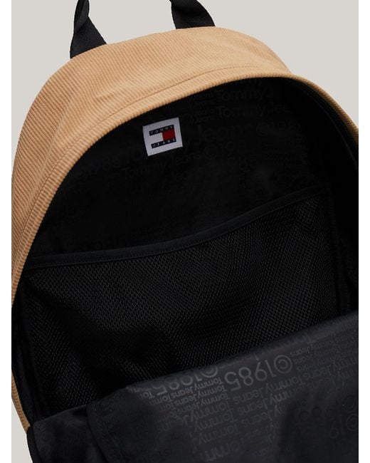 Tommy Hilfiger Natural Essential Logo Colour-blocked Corduroy Backpack for men