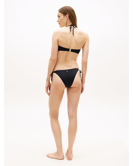 Tommy Hilfiger Natural Tortoiseshell Ring Side Tie Bikini Bottoms