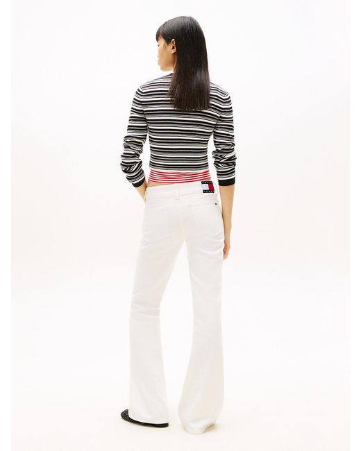 Tommy Hilfiger White Low Rise Bootcut Jeans