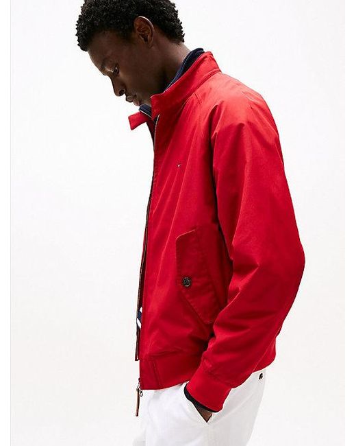 Tommy Hilfiger Relaxed Fit Harrington Jack in het Red voor heren