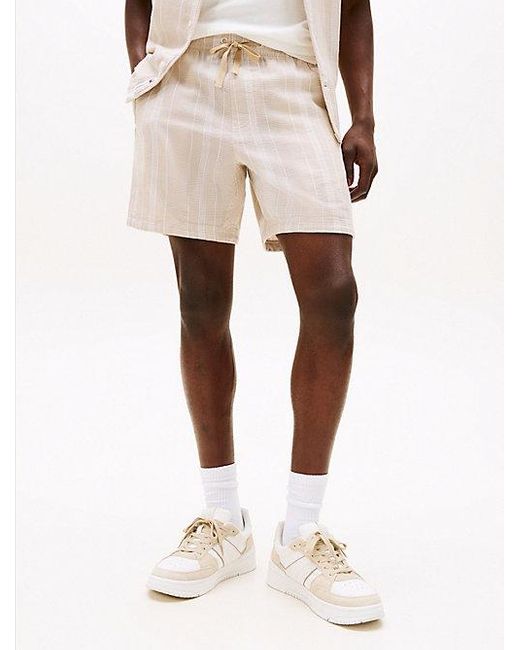 Tommy Hilfiger Regular Fit Short Met Strepen in het Natural voor heren