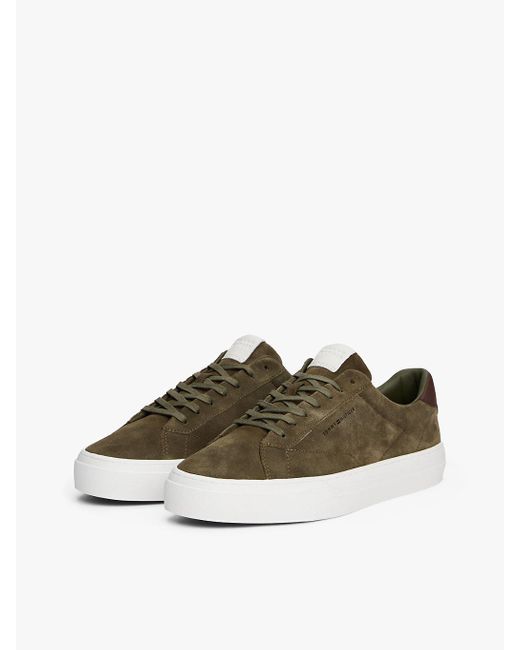 Baskets En Daim À Semelle Cuvette Tommy Hilfiger pour homme en coloris Green