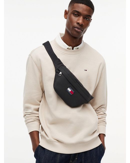 Tommy Hilfiger Black Essential Repeat Logo Bum Bag for men