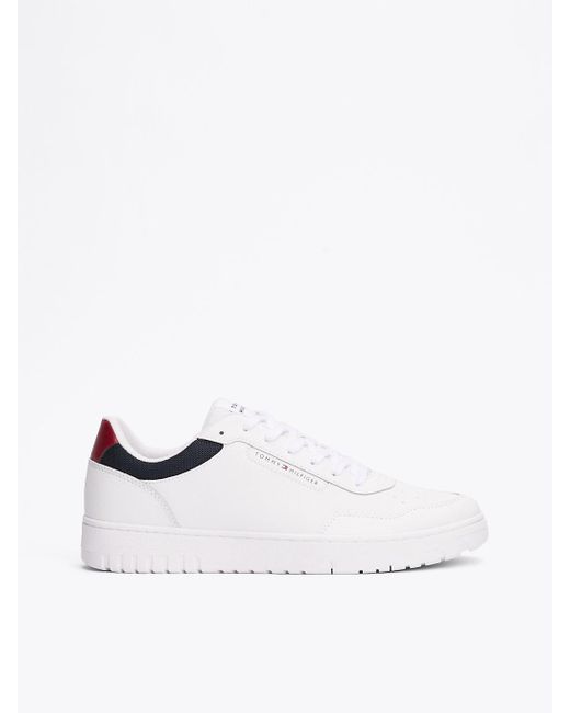 Sneakers Stile Basket Con Mix Di Texture di Tommy Hilfiger in White da Uomo