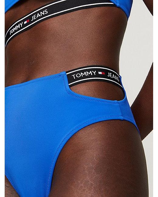 Tommy Hilfiger Cheeky Bikinibroekje Met Cut-out En Hoge Taille in het Blue