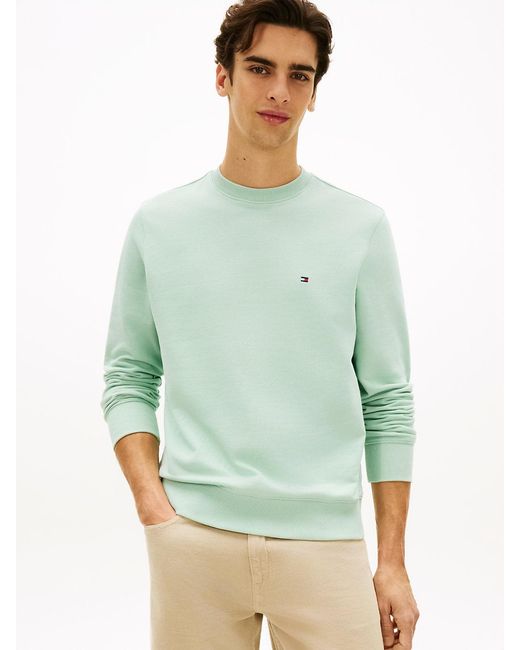 Tommy Hilfiger Green Terry Crew Neck Sweatshirt for men