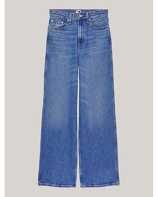 Tommy Hilfiger Claire Faded High Rise Jeans Met Wijde Fit in het Blue