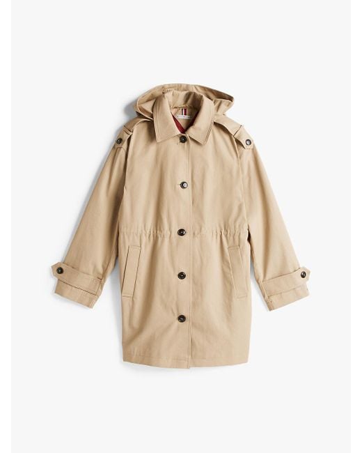 Tommy Hilfiger Blue Hooded Cuff Strap Parka