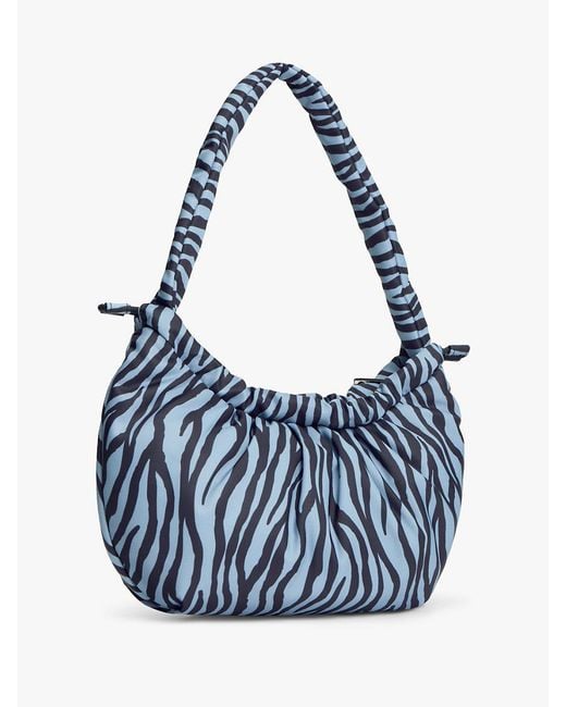 Tommy Hilfiger Blue Zebra Print Multi Charm Shoulder Bag