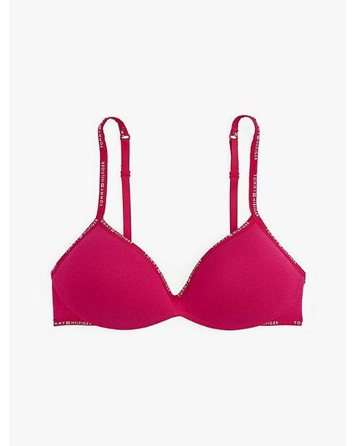 Tommy Hilfiger Red Push-Up-Bh Mit Bügel Und Logomuster
