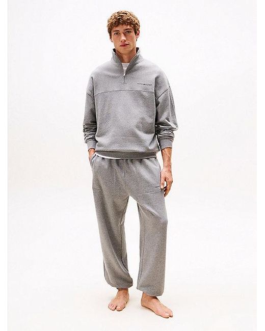 Tommy Hilfiger Original Lounge-Sweatshirt Met Halve Rits in het Gray voor heren
