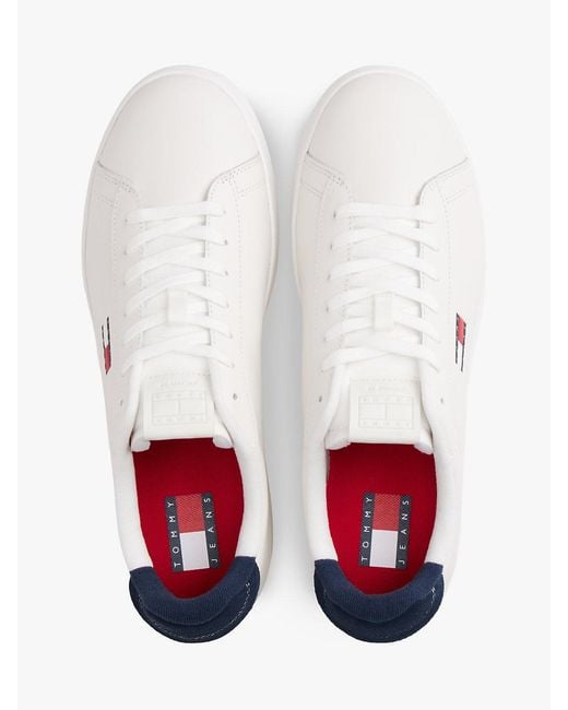 Tommy Hilfiger Natural Leather Archive Court Trainers for men