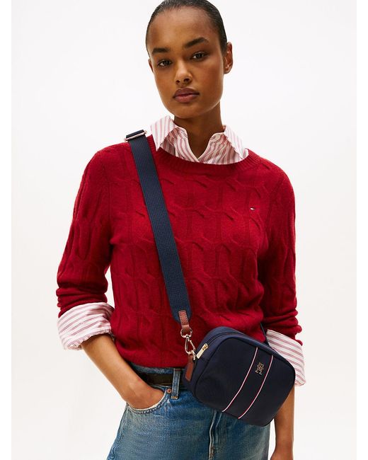 Tommy Hilfiger Blue Th Monogram Crossbody Camera Bag
