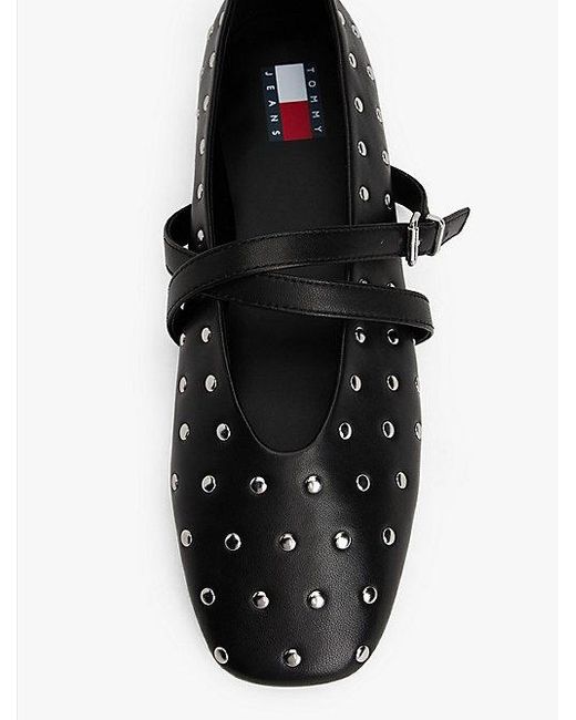 Tommy Hilfiger White Mary-Jane-Ballerina Mit Nieten