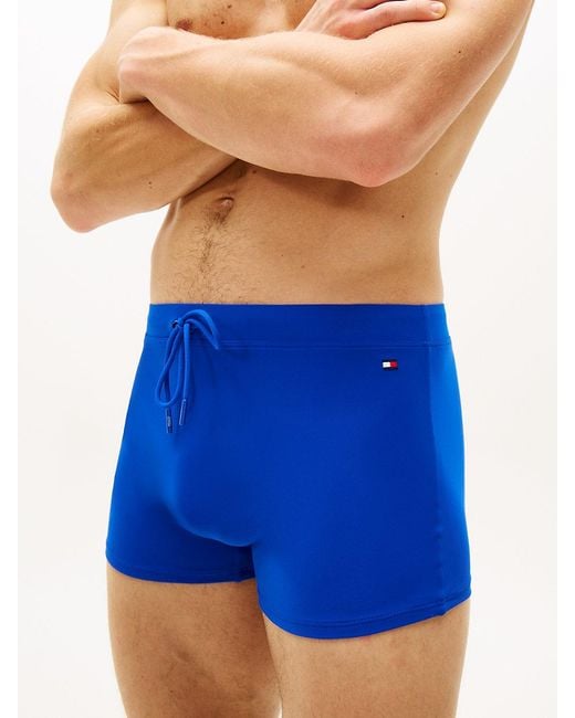 Tommy Hilfiger Blue Essential Flag Embroidery Swim Trunks for men