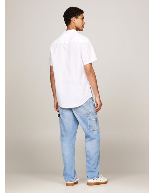 Chemise coupe standard à manches courtes Tommy Hilfiger pour homme en coloris White