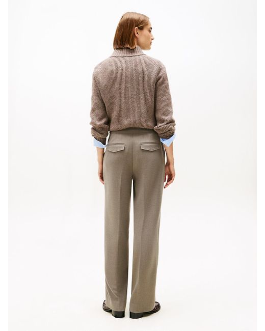 Tommy Hilfiger Natural Pressed Crease Straight Leg Trousers