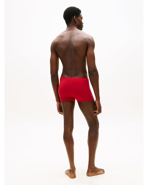 Tommy Hilfiger Red Essential Flag Embroidery Swim Trunks for men