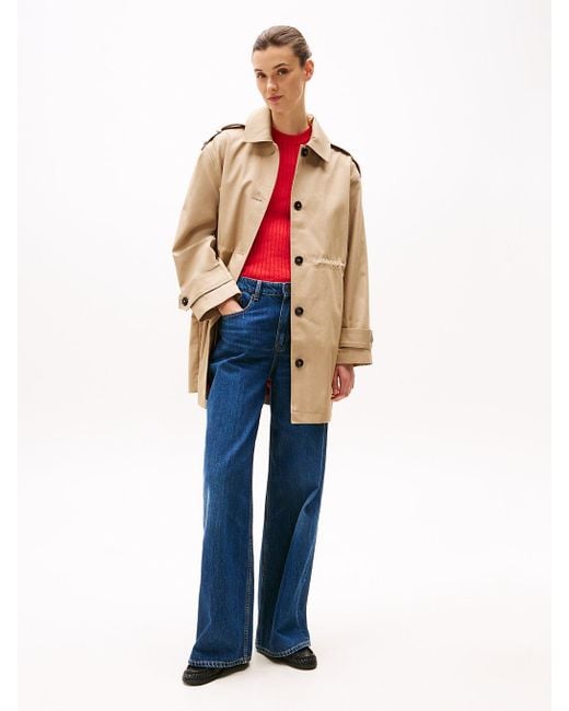 Tommy Hilfiger Blue Hooded Cuff Strap Parka