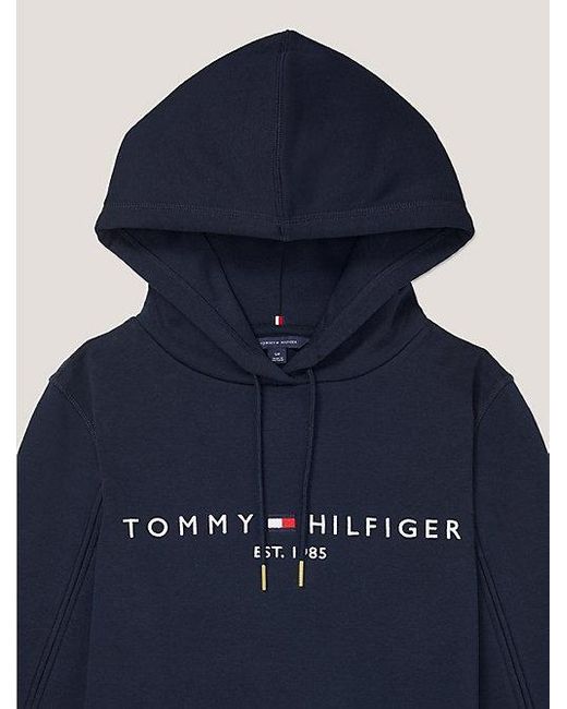 Tommy Hilfiger Adaptive Essential Fleece Hoodie Met Logo in het Blue