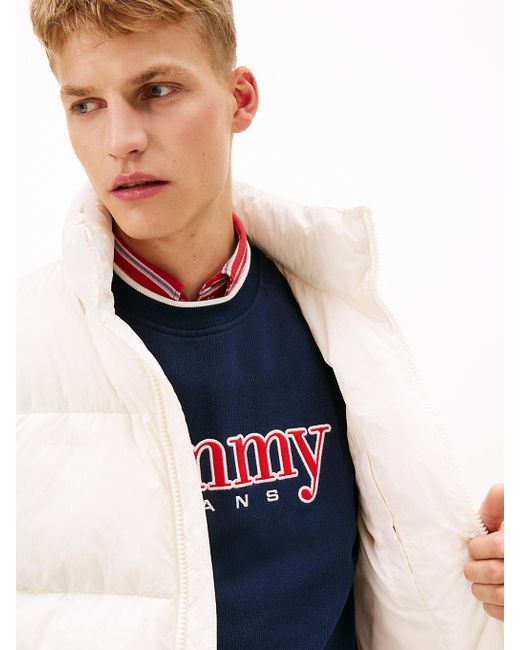 Tommy Hilfiger White Back Logo Relaxed Hooded Puffer Jacket for men