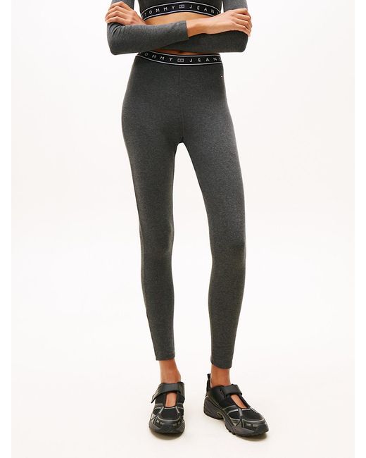 Tommy Hilfiger Black Logo Tape Slim Full Length Leggings