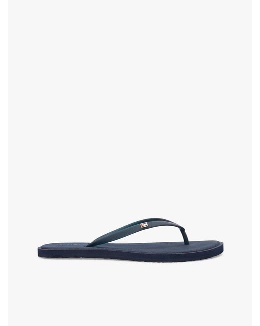 Tommy Hilfiger Blue Chic Enamel Flag Flip-flops