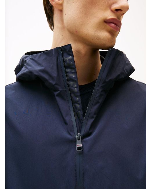 Giacca Con Cappuccio E Patch Logo di Tommy Hilfiger in Blue da Uomo