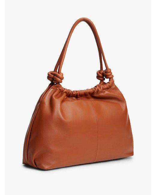 Tommy Hilfiger Brown Soft Leather Hobo Bag