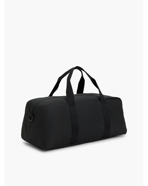 Tommy Hilfiger Black Essential Repeat Logo Textile Duffel Bag for men