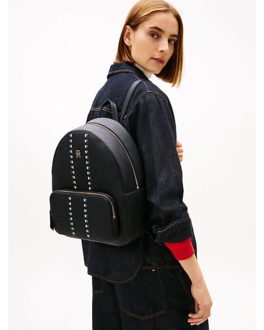 Tommy Hilfiger Black Tonal Signature Tape Backpack