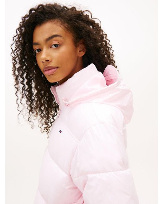 Tommy Hilfiger Pink Packable Shiny Puffer Jacket