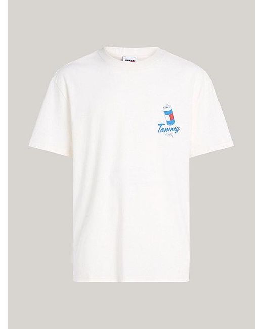 Camiseta Plus con logo en la parte trasera Tommy Hilfiger de hombre de color White