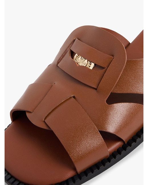 Tommy Hilfiger Multicolor Leather Crest Square Toe Sandals