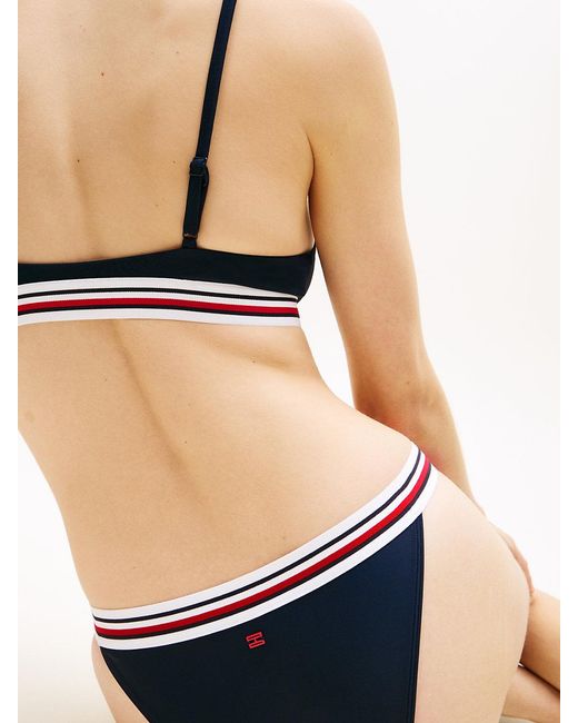 Tommy Hilfiger Blue Global Stripe Cheeky Bikini Bottoms