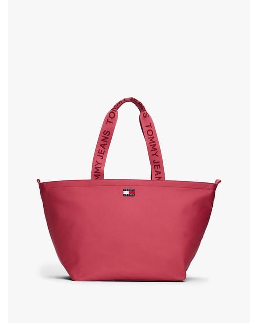 Tommy Hilfiger Pink Essential Repeat Logo Tote Bag
