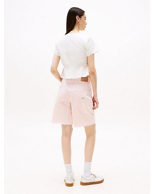 Tommy Hilfiger Pink Relaxed Fit Bermudashorts Mit Hohem Bund
