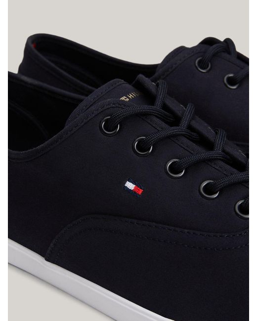Tommy Hilfiger Blue Essential Flag Embroidery Canvas Trainers