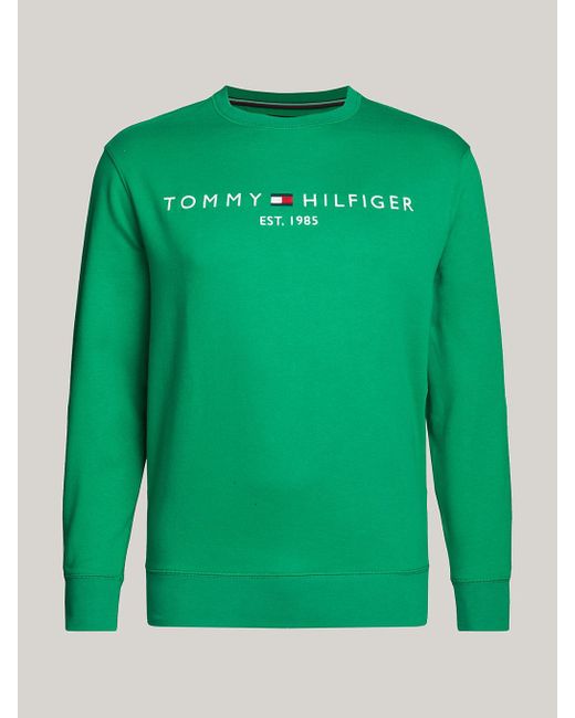 Tommy Hilfiger Green Plus Logo Flex Fleece Sweatshirt for men