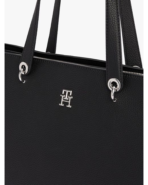 Tommy Hilfiger Black Th Emblem Tote