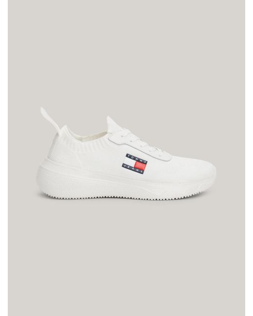 Tommy Hilfiger Natural Logo Knit Runner Trainers