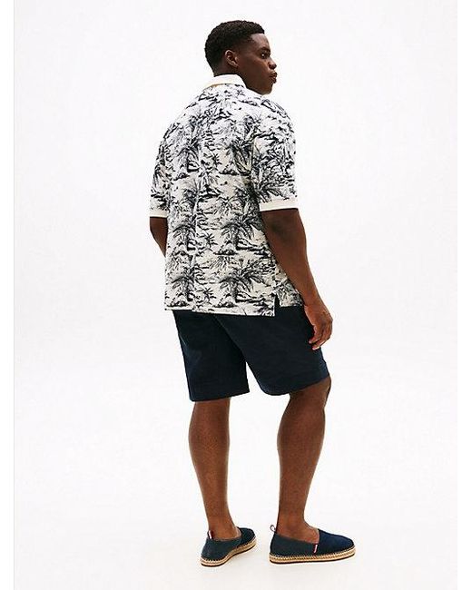 Polo Plus Estampado De Mezcla De Lino Tommy Hilfiger de hombre de color White