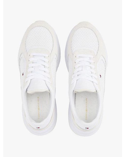 Zapatillas Texturizadas Estilo Running Tommy Hilfiger de color White
