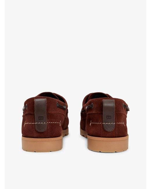 Tommy Hilfiger Brown Suede Cleat Lightweight Boat Shoes for men
