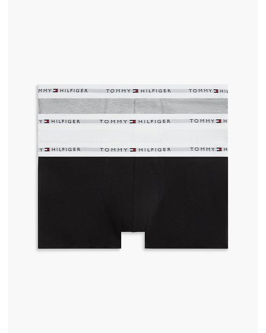 Tommy Hilfiger White 3-Pack Signature Waistband Low Rise Trunks for men