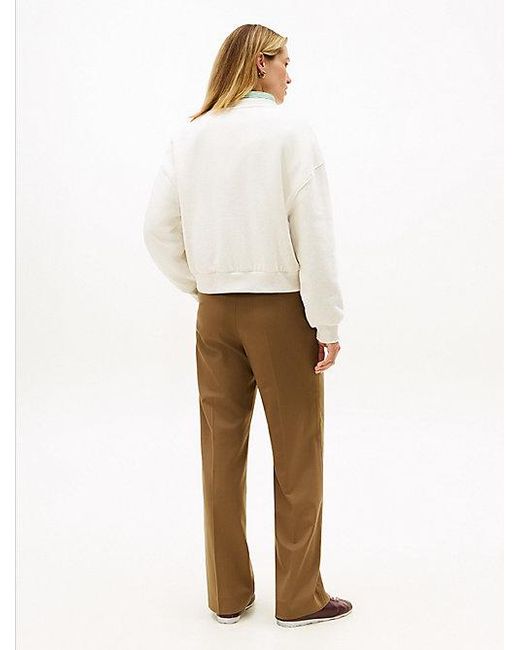 Sudadera Amplia De Felpa Flexible Tommy Hilfiger de color White