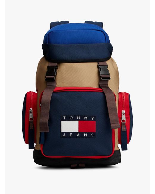 Tommy Hilfiger Blue Archive Textile Colour-blocked Backpack for men