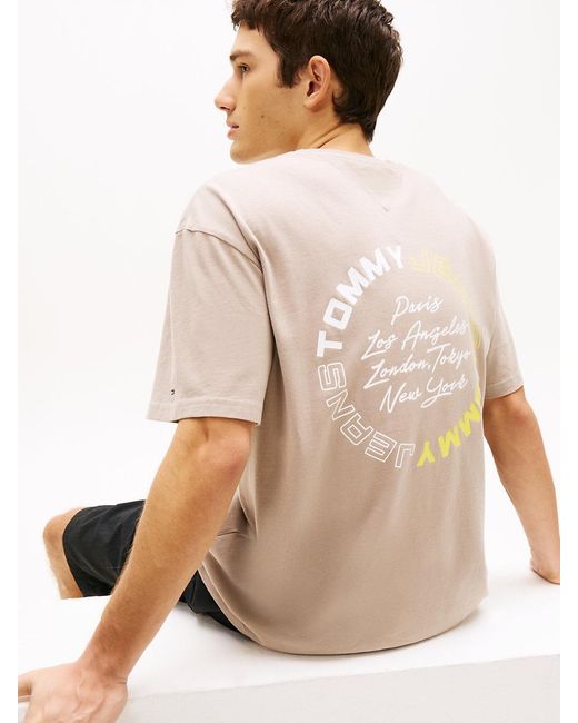 Tommy Hilfiger Natural Circular Back Logo Relaxed T-Shirt for men