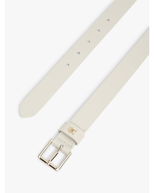 Tommy Hilfiger Natural Th Monogram Shiny Leather Belt